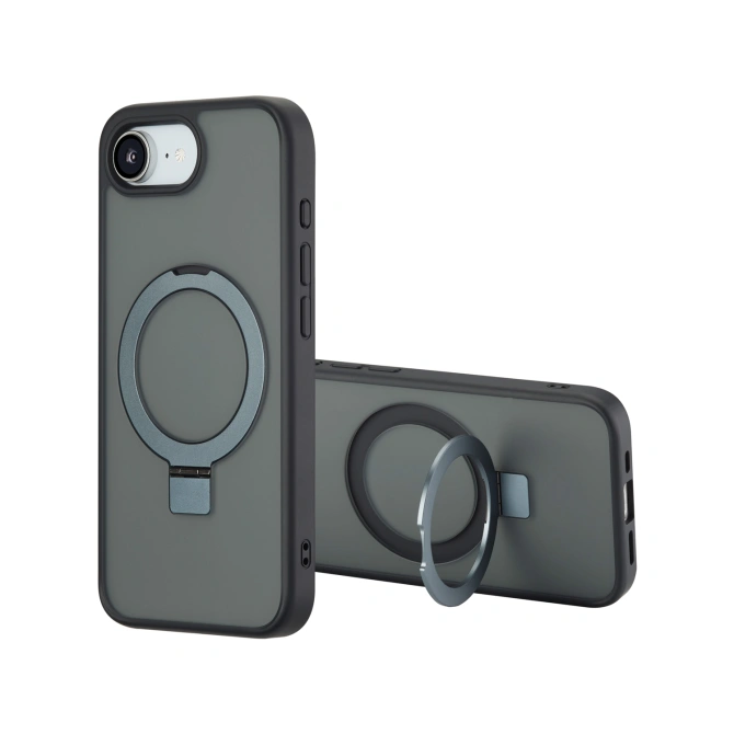 Accezz Ring Stand Backcover met MagSafe Apple iPhone 17e / 16e - Zwart