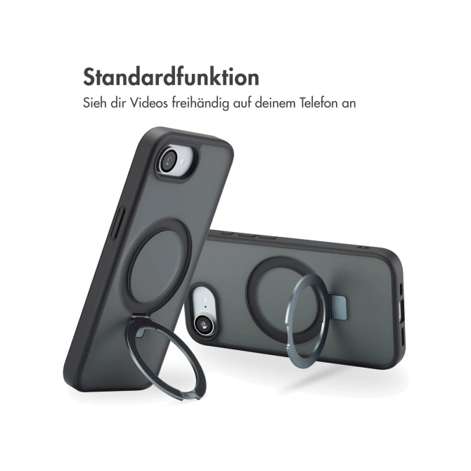 Accezz Ring Stand Backcover met MagSafe Apple iPhone 17e / 16e - Zwart