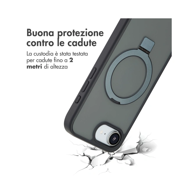 Accezz Ring Stand Backcover met MagSafe Apple iPhone 17e / 16e - Zwart