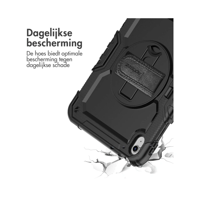 Accezz Rugged Backcover met schouderstrap Apple iPad 11 (2025) 11 inch A16 / iPad 10 (2022) 10.9 inch - Zwart