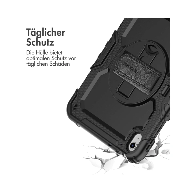 Accezz Rugged Backcover met schouderstrap Apple iPad 11 (2025) 11 inch A16 / iPad 10 (2022) 10.9 inch - Zwart