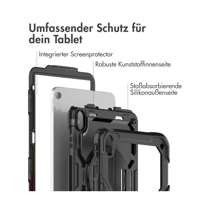Accezz Rugged Backcover met schouderstrap Apple iPad 11 (2025) 11 inch A16 / iPad 10 (2022) 10.9 inch - Zwart