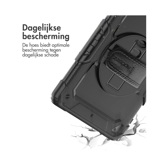 Accezz Rugged Backcover met schouderstrap Apple iPad 6 (2018) 9.7 inch / iPad 5 (2017) 9.7 inch - Zwart