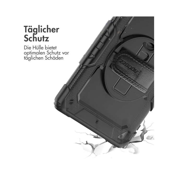 Accezz Rugged Backcover met schouderstrap Apple iPad 6 (2018) 9.7 inch / iPad 5 (2017) 9.7 inch - Zwart