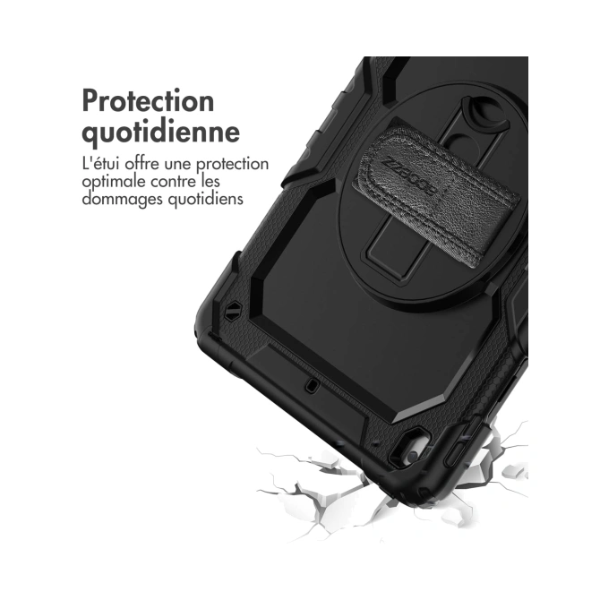 Accezz Rugged Backcover met schouderstrap Apple iPad 9 (2021) 10.2 inch / iPad 8 (2020) 10.2 inch / iPad 7 (2019) 10.2 inch - Zwart