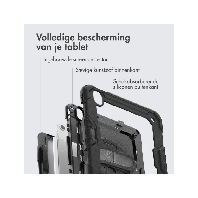 Accezz Rugged Backcover met schouderstrap Apple iPad Air 11 inch (2026) M4 / (2025) M3 / (2024) M2 - Zwart