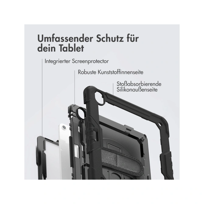 Accezz Rugged Backcover met schouderstrap Apple iPad Air 13 inch (2026) M4 / (2025) M3 / (2024) M2 - Zwart