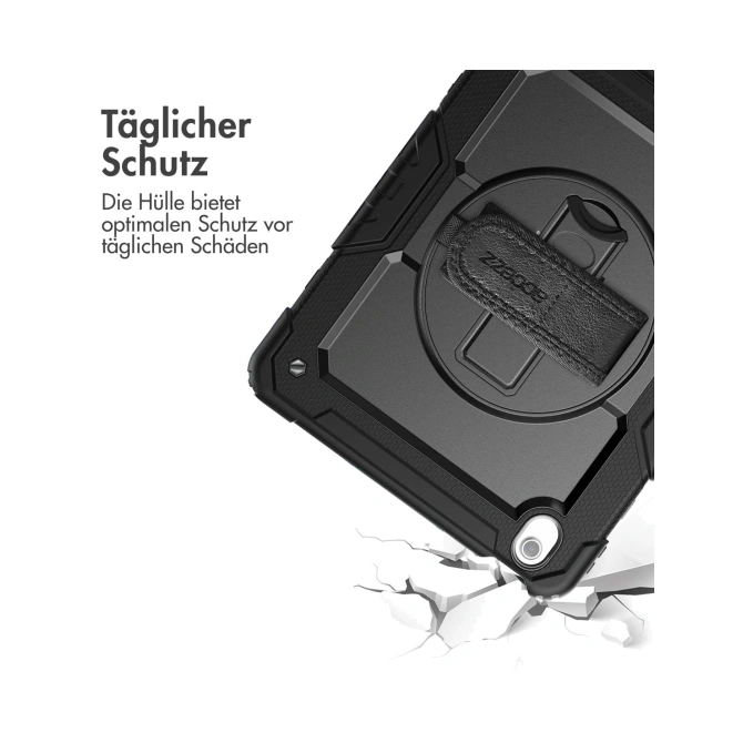 Accezz Rugged Backcover met schouderstrap Apple iPad Air 13 inch (2026) M4 / (2025) M3 / (2024) M2 - Zwart