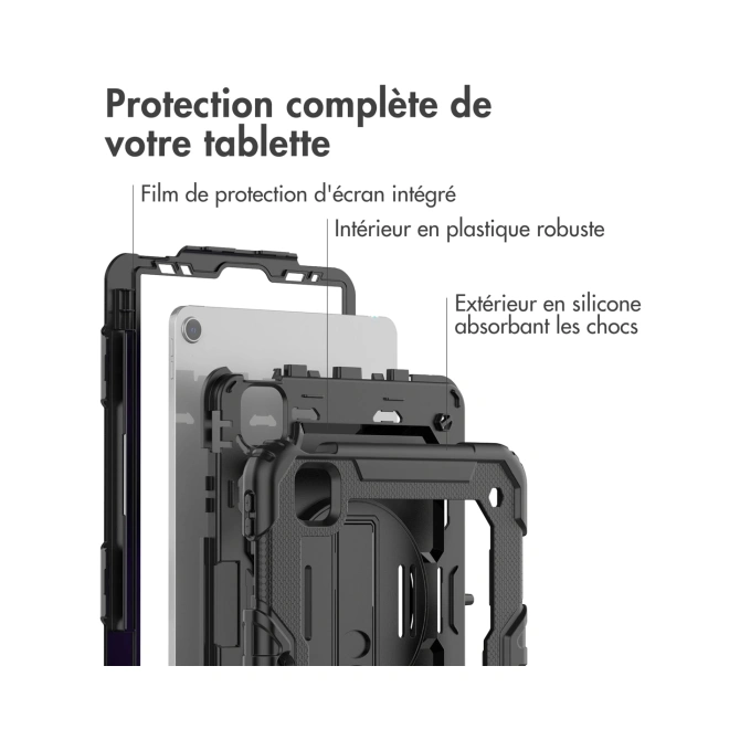 Accezz Rugged Backcover met schouderstrap Apple iPad Air 5 (2022) / Air 4 (2020) - Zwart