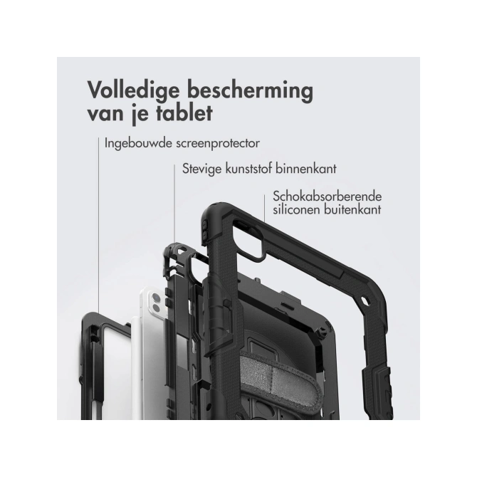 Accezz Rugged Backcover met schouderstrap Apple iPad Pro 11 (2025) M5 / (2024) M4 - Zwart
