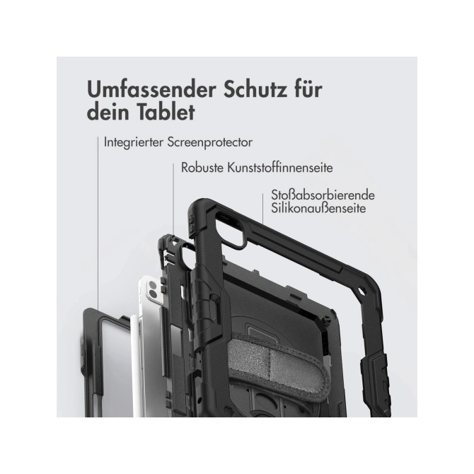 Accezz Rugged Backcover met schouderstrap Apple iPad Pro 13 (2025) M5 / (2024) M4 - Zwart