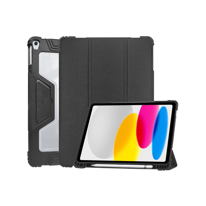 Accezz Rugged Trifold Bookcase Apple iPad 11 (2025) 11 inch A16 / iPad 10 (2022) 10.9 inch - Zwart