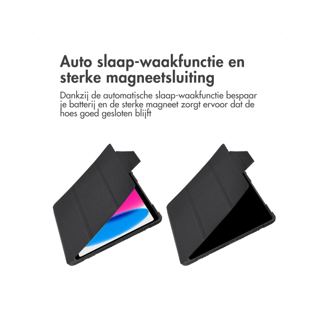 Accezz Rugged Trifold Bookcase Apple iPad 11 (2025) 11 inch A16 / iPad 10 (2022) 10.9 inch - Zwart