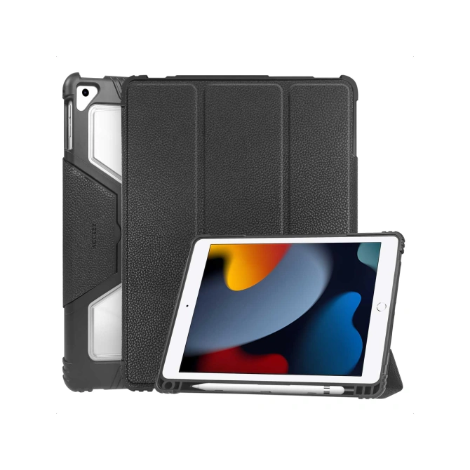 Accezz Rugged Trifold Bookcase Apple iPad 9 (2021) 10.2 inch / iPad 8 (2020) 10.2 inch / iPad 7 (2019) 10.2 inch - Zwart