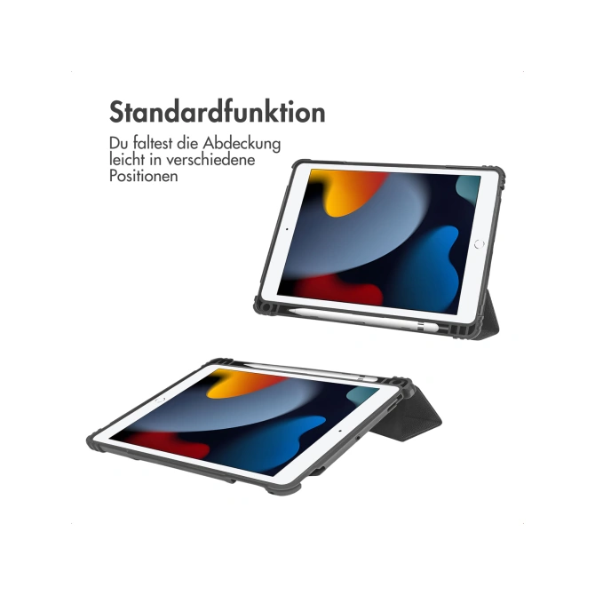 Accezz Rugged Trifold Bookcase Apple iPad 9 (2021) 10.2 inch / iPad 8 (2020) 10.2 inch / iPad 7 (2019) 10.2 inch - Zwart