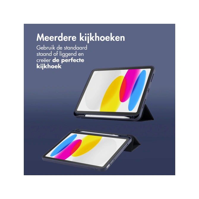 Accezz Smart Silicone Bookcase Apple iPad 11 (2025) 11 inch A16 / iPad 10 (2022) 10.9 inch - Donkerblauw