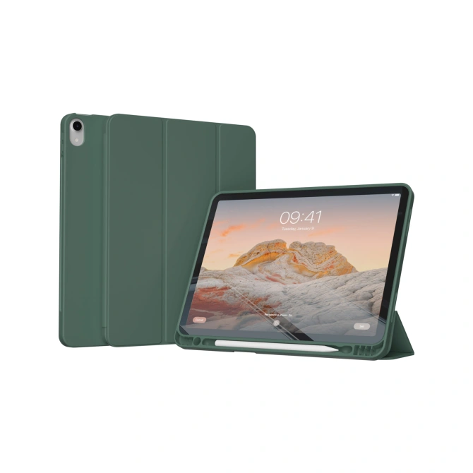 Accezz Smart Silicone Bookcase Apple iPad 11 (2025) 11 inch A16 / iPad 10 (2022) 10.9 inch - Donkergroen