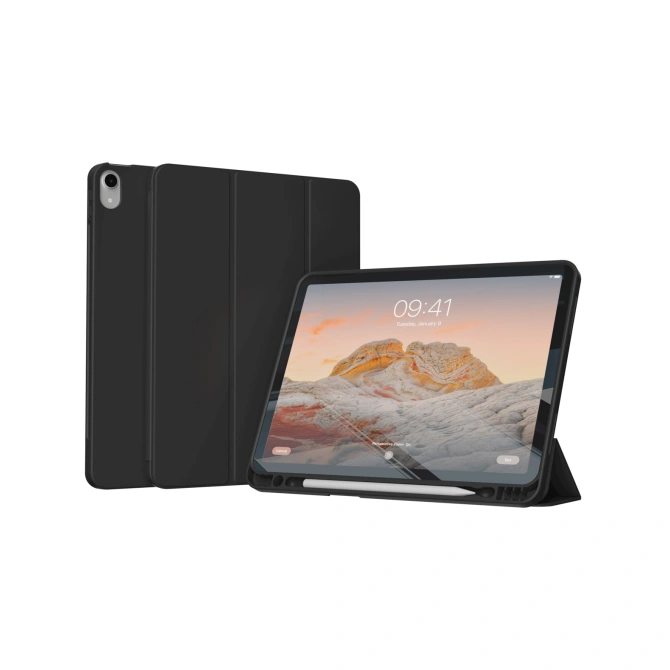 Accezz Smart Silicone Bookcase Apple iPad 11 (2025) 11 inch A16 / iPad 10 (2022) 10.9 inch - Zwart