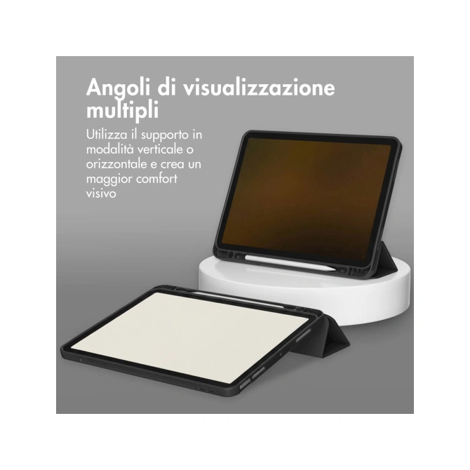 Accezz Smart Silicone Bookcase Apple iPad 11 (2025) 11 inch A16 / iPad 10 (2022) 10.9 inch - Zwart
