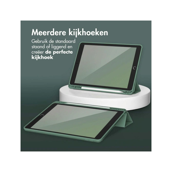 Accezz Smart Silicone Bookcase Apple iPad 6 (2018) 9.7 inch / iPad 5 (2017) 9.7 inch - Donkergroen