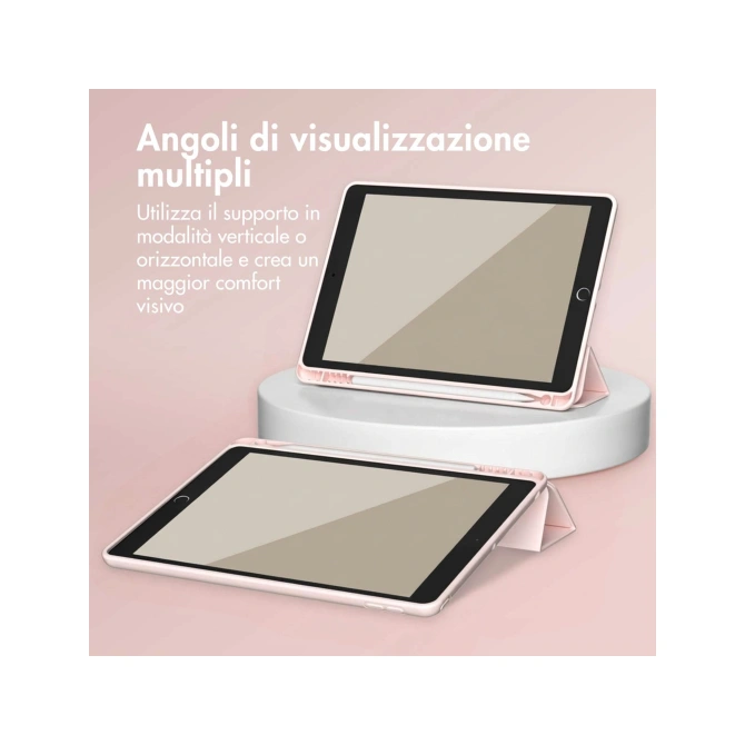 Accezz Smart Silicone Bookcase Apple iPad 9 (2021) 10.2 inch / iPad 8 (2020) 10.2 inch / iPad 7 (2019) 10.2 inch - Roze