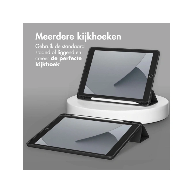 Accezz Smart Silicone Bookcase Apple iPad 9 (2021) 10.2 inch / iPad 8 (2020) 10.2 inch / iPad 7 (2019) 10.2 inch - Zwart