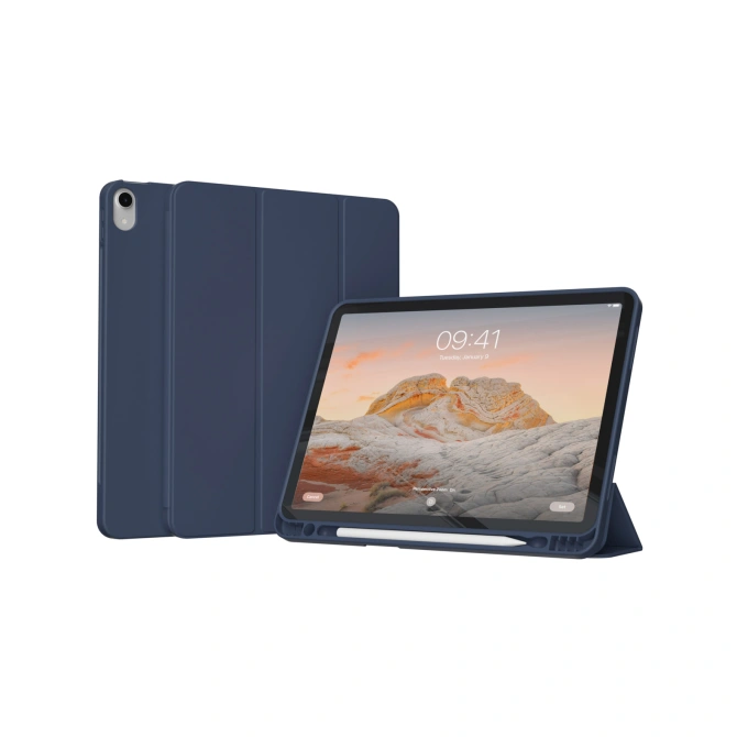 Accezz Smart Silicone Bookcase Apple iPad Air 11 inch (2026) M4 / (2025) M3 / (2024) M2 / Air 5 (2022) / Air 4 (2020) - Donkerblauw