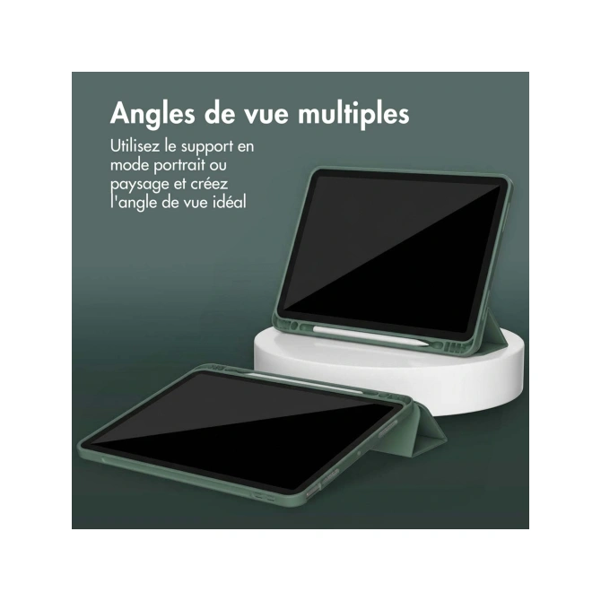 Accezz Smart Silicone Bookcase Apple iPad Air 11 inch (2026) M4 / (2025) M3 / (2024) M2 / Air 5 (2022) / Air 4 (2020) - Donkergroen