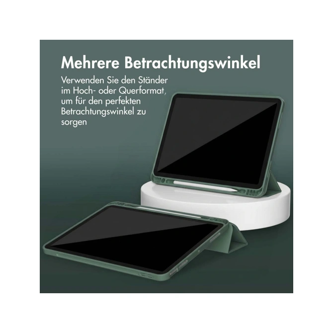 Accezz Smart Silicone Bookcase Apple iPad Air 11 inch (2026) M4 / (2025) M3 / (2024) M2 / Air 5 (2022) / Air 4 (2020) - Donkergroen