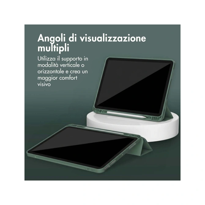 Accezz Smart Silicone Bookcase Apple iPad Air 11 inch (2026) M4 / (2025) M3 / (2024) M2 / Air 5 (2022) / Air 4 (2020) - Donkergroen