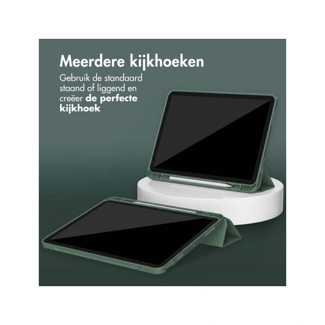 Accezz Smart Silicone Bookcase Apple iPad Air 11 inch (2026) M4 / (2025) M3 / (2024) M2 / Air 5 (2022) / Air 4 (2020) - Donkergroen