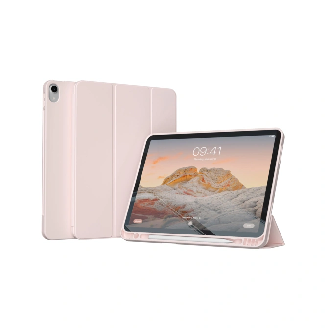 Accezz Smart Silicone Bookcase Apple iPad Air 11 inch (2026) M4 / (2025) M3 / (2024) M2 / Air 5 (2022) / Air 4 (2020) - Roze