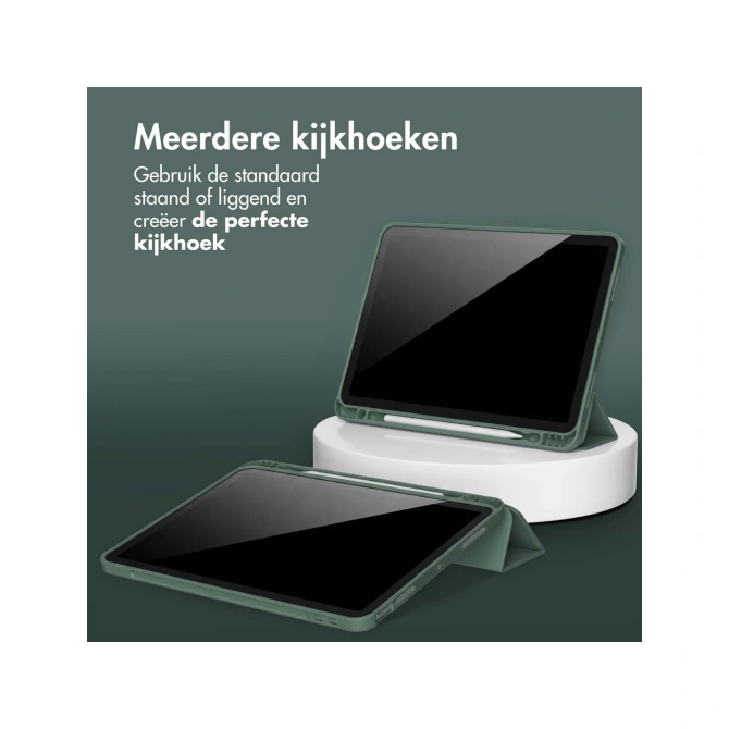 Accezz Smart Silicone Bookcase Apple iPad Air 13 inch (2026) M4 / (2025) M3 / (2024) M2 - Donkergroen