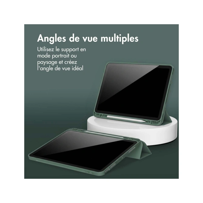 Accezz Smart Silicone Bookcase Apple iPad Air 13 inch (2026) M4 / (2025) M3 / (2024) M2 - Donkergroen