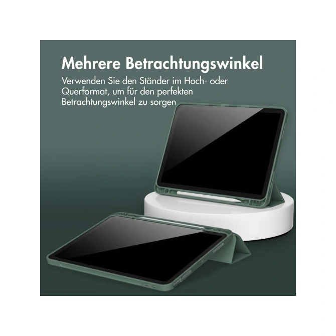 Accezz Smart Silicone Bookcase Apple iPad Air 13 inch (2026) M4 / (2025) M3 / (2024) M2 - Donkergroen