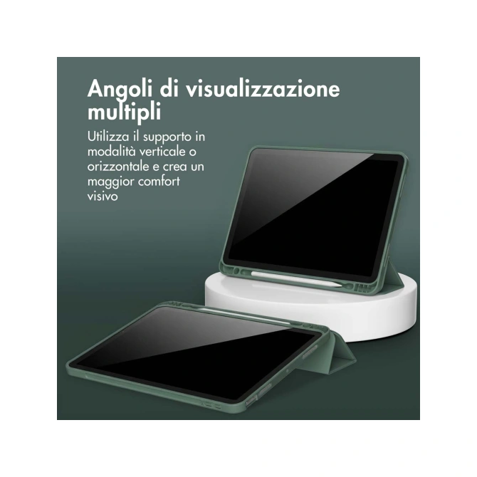 Accezz Smart Silicone Bookcase Apple iPad Air 13 inch (2026) M4 / (2025) M3 / (2024) M2 - Donkergroen