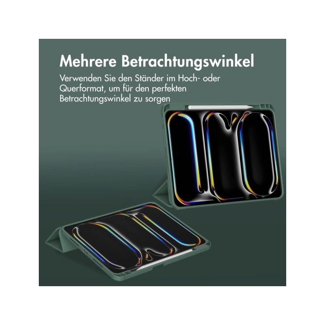 Accezz Smart Silicone Bookcase Apple iPad Pro 11 (2025) M5 / (2024) M4 - Donkergroen