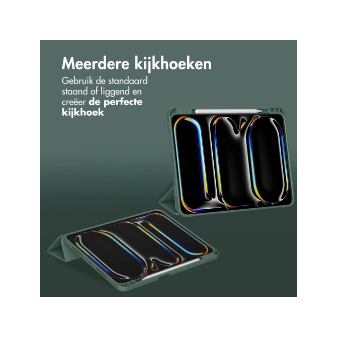 Accezz Smart Silicone Bookcase Apple iPad Pro 11 (2025) M5 / (2024) M4 - Donkergroen