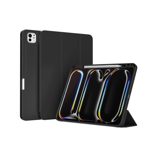 Accezz Smart Silicone Bookcase Apple iPad Pro 11 (2025) M5 / (2024) M4 - Zwart