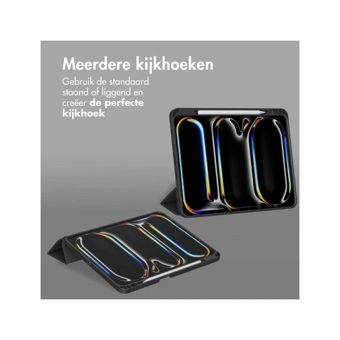 Accezz Smart Silicone Bookcase Apple iPad Pro 13 (2025) M5 / (2024) M4 - Zwart