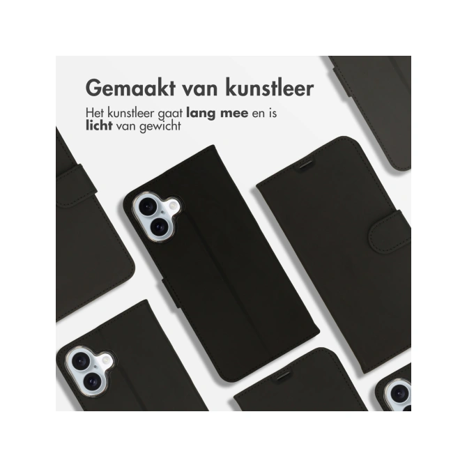 Accezz Wallet Softcase Bookcase Apple iPhone 16 - Zwart