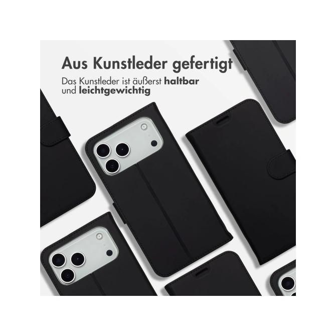 Accezz Wallet Softcase Bookcase Apple iPhone 17 Pro - Zwart