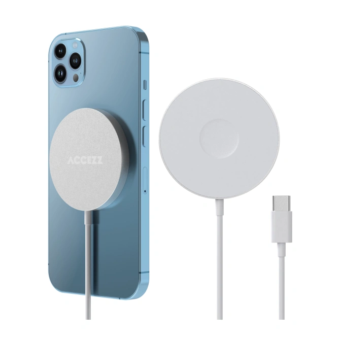 Accezz Wireless Charger USB-C - MagSafe Draadloze Oplader - 1 meter - Wit