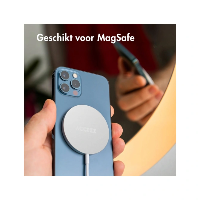 Accezz Wireless Charger USB-C - MagSafe Draadloze Oplader - 1 meter - Wit