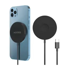 Accezz Wireless Charger USB-C - MagSafe Draadloze Oplader - 1 meter - Zwart Accezz Wireless Charger USB-C - MagSafe Draadloze Oplader - 1 meter - Zwart