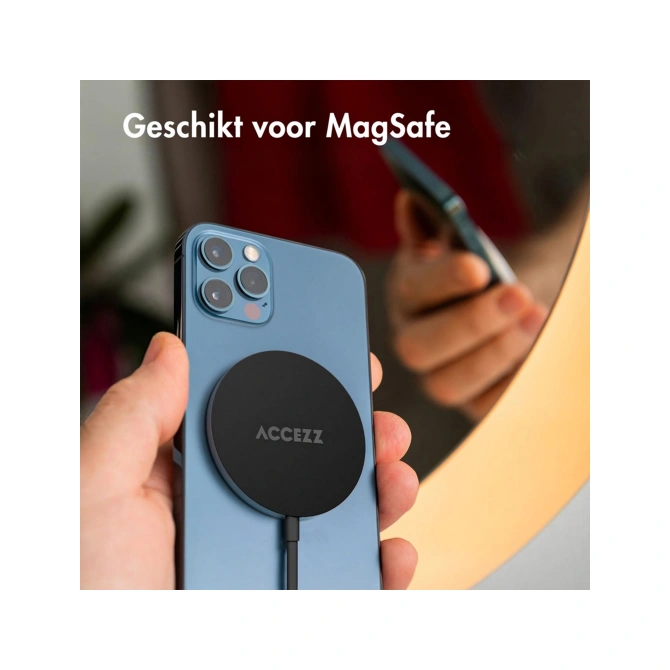 Accezz Wireless Charger USB-C - MagSafe Draadloze Oplader - 1 meter - Zwart