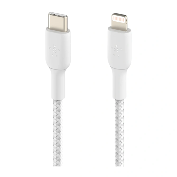 Belkin Boost↑Charge™ Braided Lightning naar USB-C kabel - 2 meter - Wit