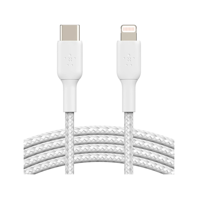 Belkin Boost↑Charge™ Braided Lightning naar USB-C kabel - 2 meter - Wit