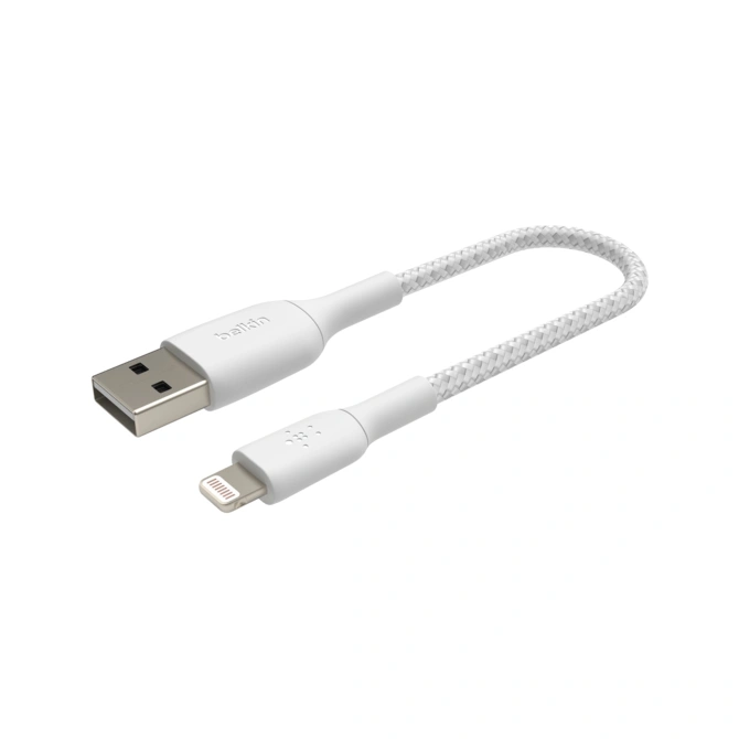 Belkin BoostCharge Pro Braided Lightning naar USB-A kabel - 0,15 meter - Wit