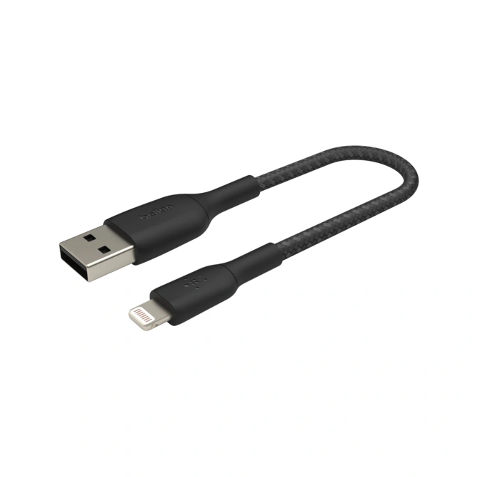 Belkin BoostCharge Pro Braided Lightning naar USB-A kabel - 0,15 meter - Zwart